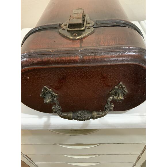 VTG Bombay Co Wooden 2 Bottle Wine Liquor Box Tabletop Hinged Mahogany Wood - Picture 8 of 10